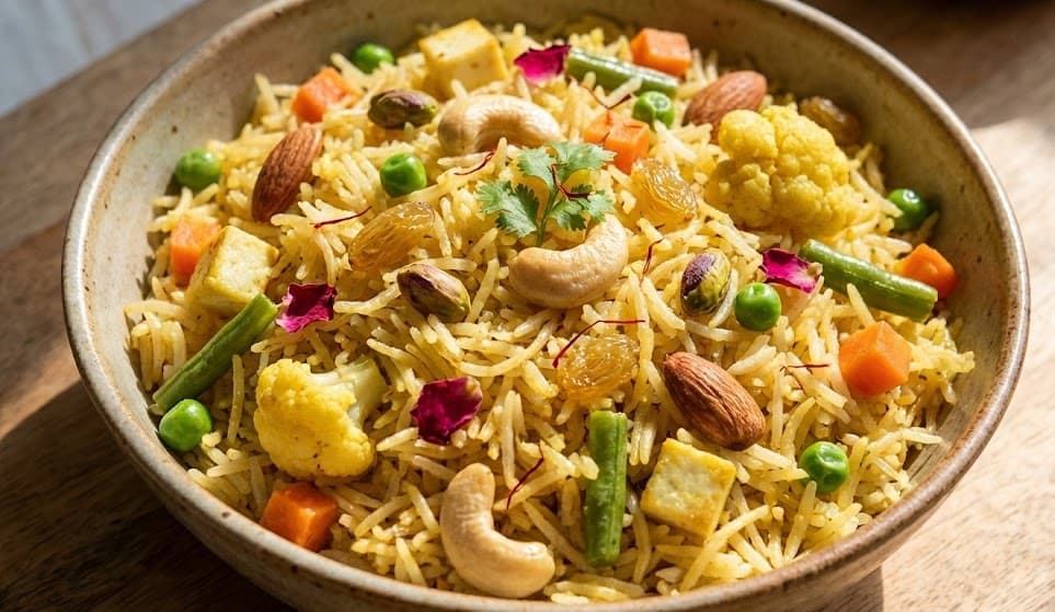 Navratna Pulao, a colourful signature dish